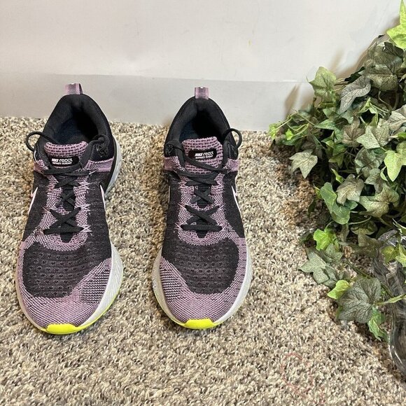 Nike Shoes React Infinity Run Flyknit 2 Purple Joker Black Running Womens Sz 8 - Picture 2 of 10